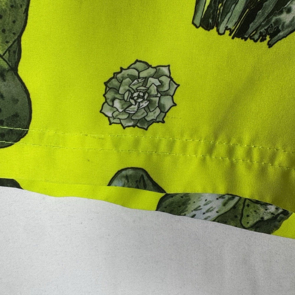 Jake Austin Swim Trunks Mens M Neon Yellow Cactus Print Mesh Lined Drawstring - Picture 5 of 6